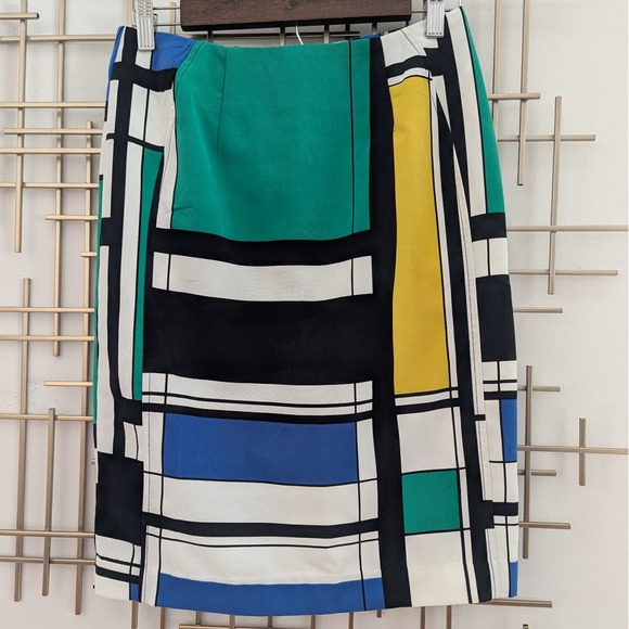 Worthington Dresses & Skirts - Worthington Green Blue Yellow Geometric Pencil Skirt